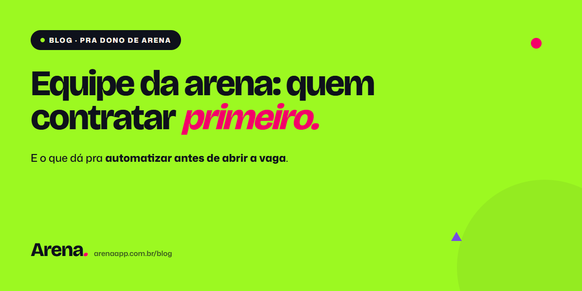 Equipe da arena: quem contratar primeiro (e o que automatizar antes de contratar)